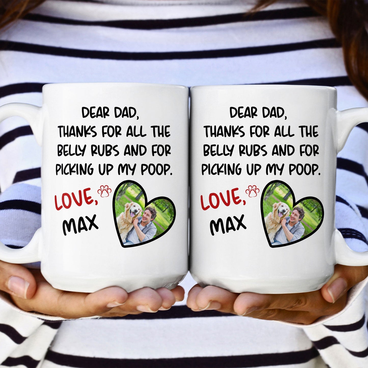 Custom Dog Photo Mug - Funny Gift for Dog Dad