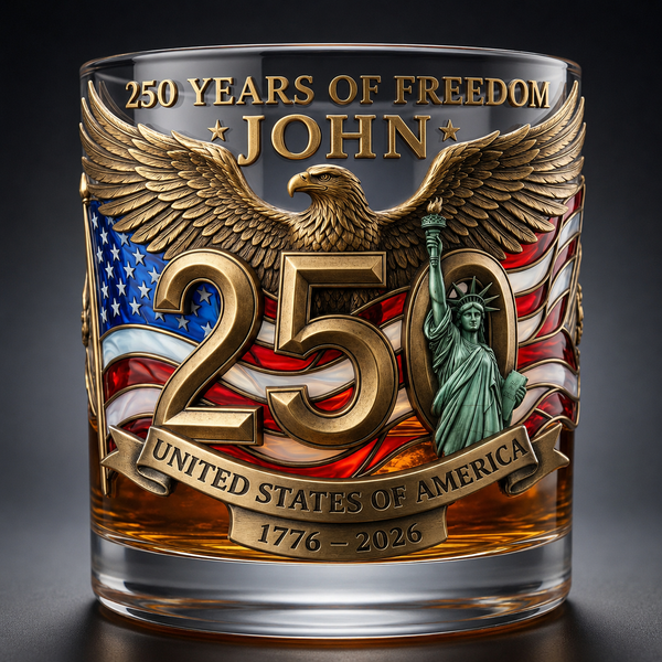 Personalized 250th Anniversary Whiskey Glass