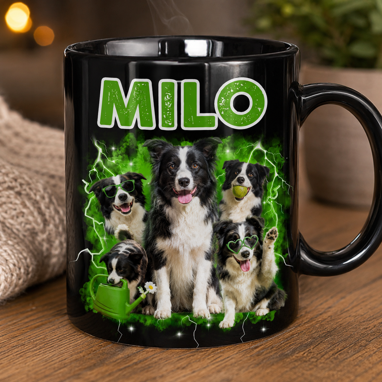 Personalized Pet Photo Mug – Custom Dog & Cat Portrait Coffee Mug With Name