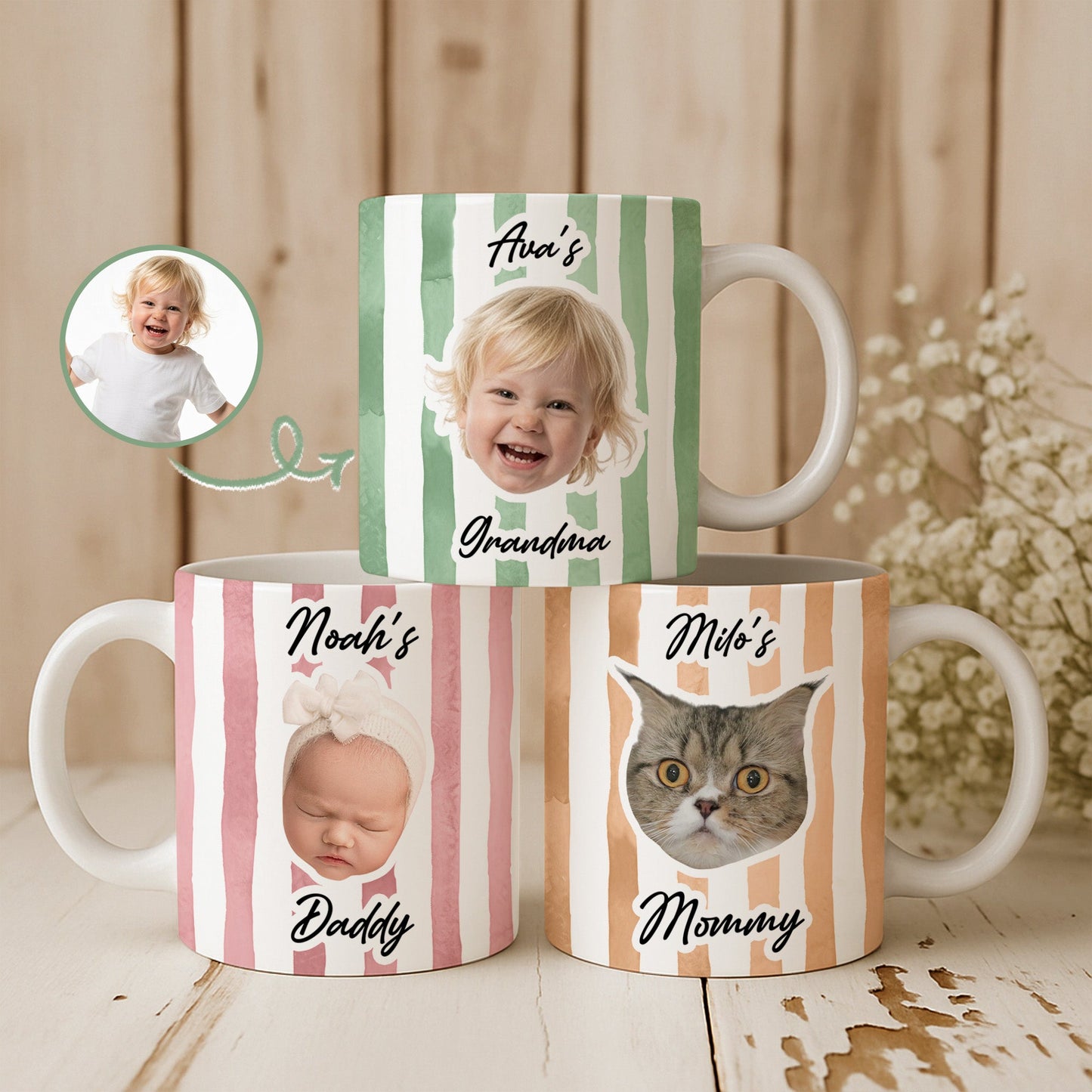 Personalized Dog or Cat Photo Mug - Custom Portrait of Your Pet