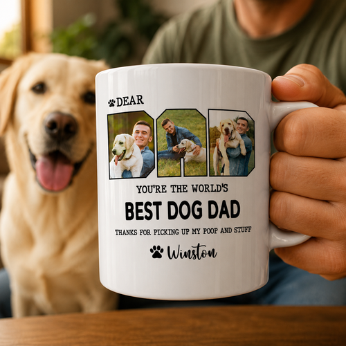 Best Dog Dad Mug | Personalized Dog Photo Father's Day Gift