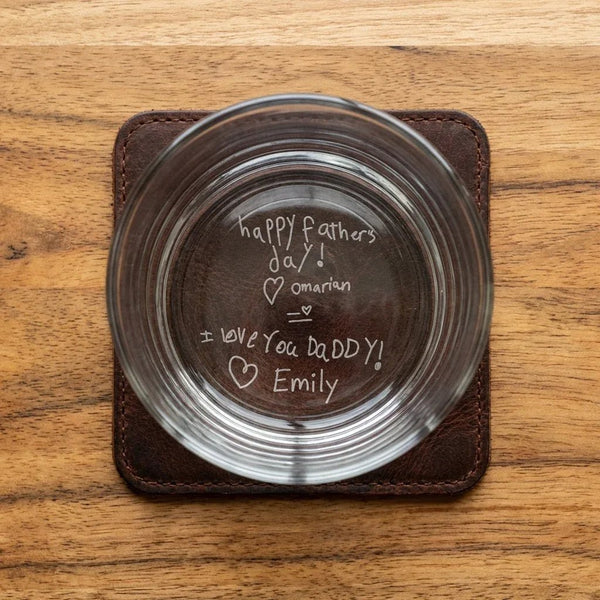 Custom Handwritten Message Engraved Whiskey Glass for Dad | SipEngrave - Sipengrave