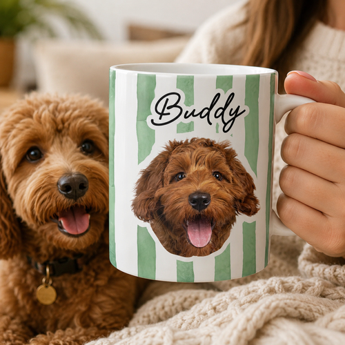Custom Dog Photo Mug for Dog Lovers | Personalized Pet Portrait Gift