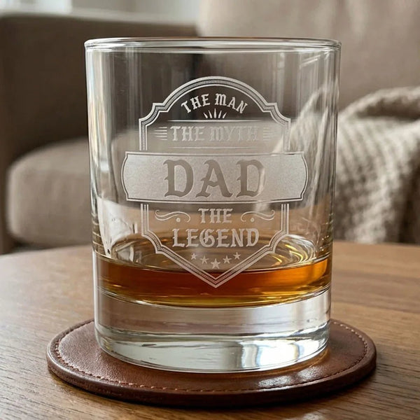 Engraved Whiskey Glass for Dad – "The Man The Myth The Legend" | Father's Day Gift - Sipengrave