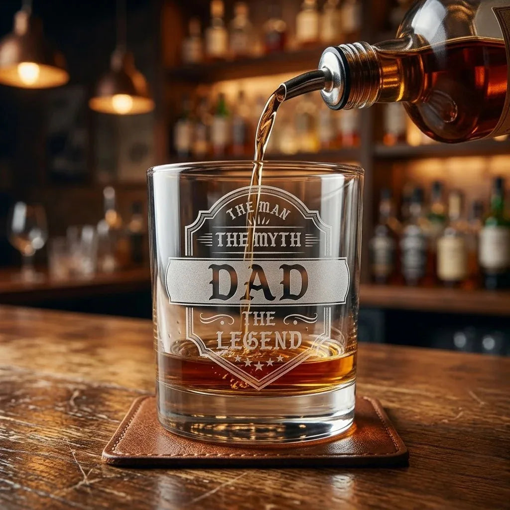 Engraved Whiskey Glass for Dad – "The Man The Myth The Legend" | Father's Day Gift - Sipengrave