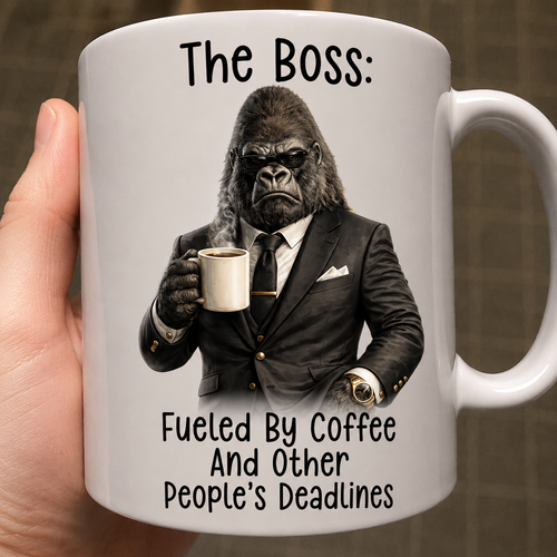 Funny Boss Mug Gift - Fueled By Coffee And Other People's Deadlines