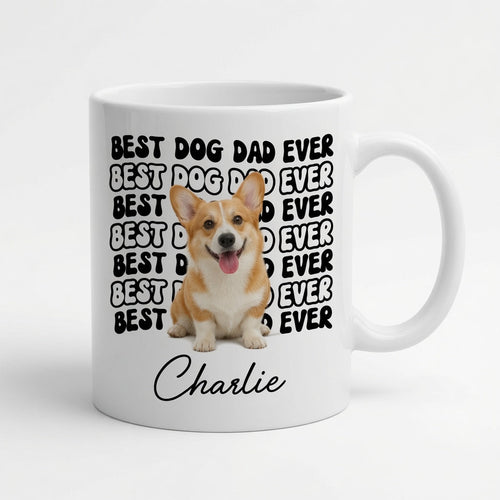 Personalized Best Dog Dad Ever Mug | Custom Dog Photo & Name Gift
