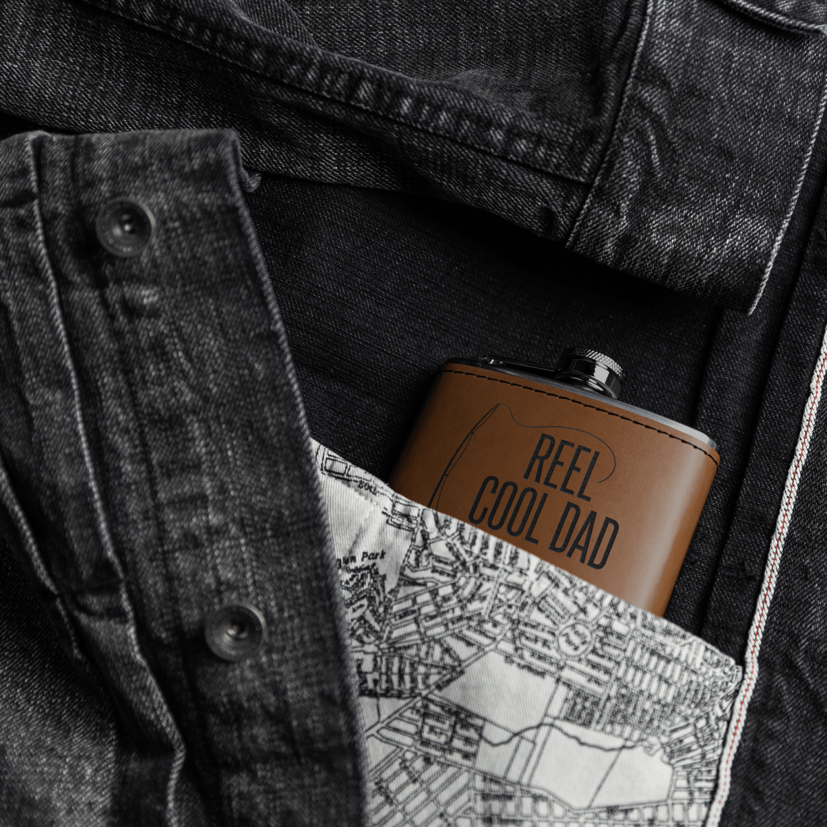 Reel Cool Dad - Engraved Stainless Steel Flask | Father's Day Gift - Sipengrave