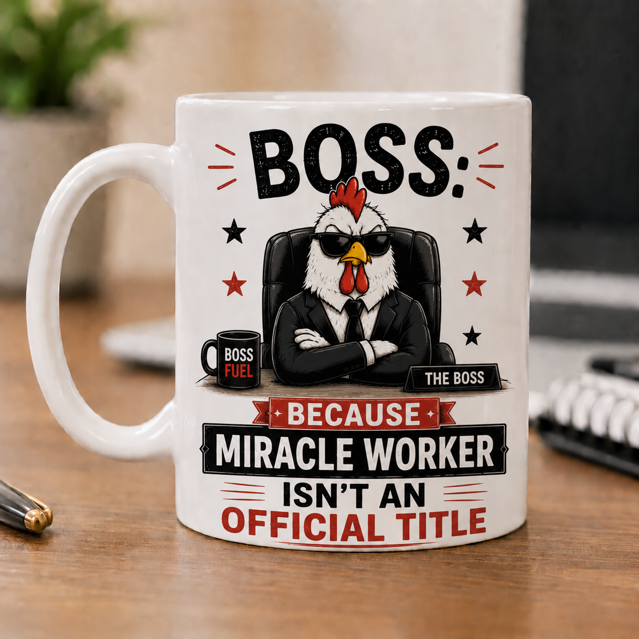 Funny boss office mug by Sipengrave