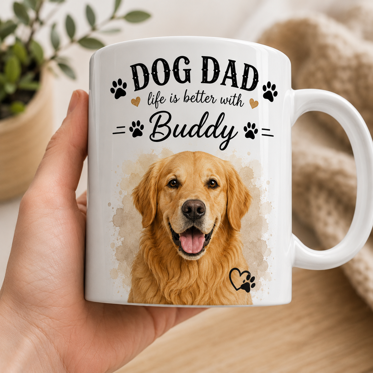 Personalized dog mug with a custom dog photo printed edge to edge – SipEngrave