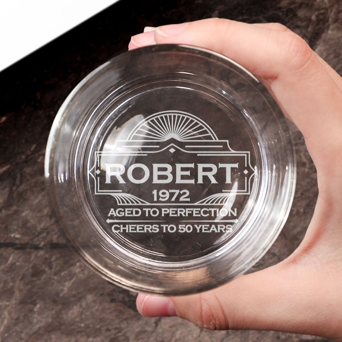 60th Birthday Gift For Men – Custom "Aged to Perfection" Whiskey Glass - Sipengrave