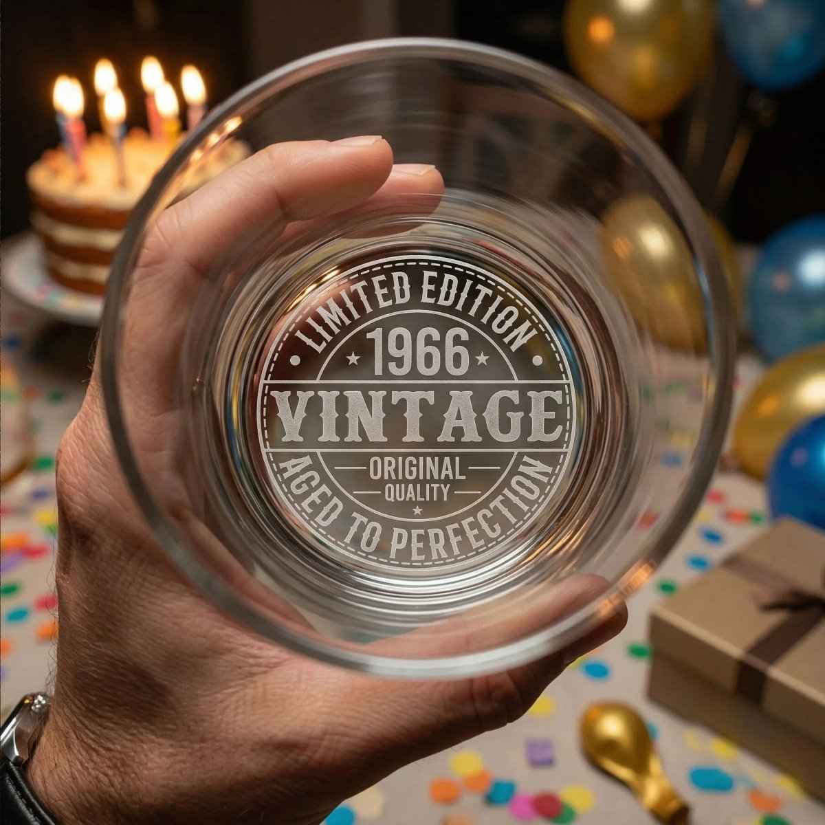 60th Birthday Whiskey Glass for Him – Vintage 1966 Engraved Gift - Sipengrave