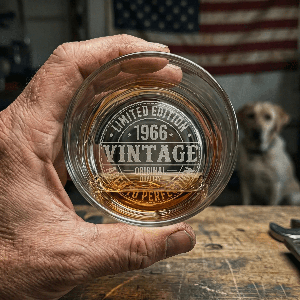 60th Birthday Whiskey Glass for Him – Vintage 1966 Engraved Gift - Sipengrave