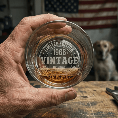 60th Birthday Whiskey Glass for Him – Vintage 1966 Engraved Gift - Sipengrave