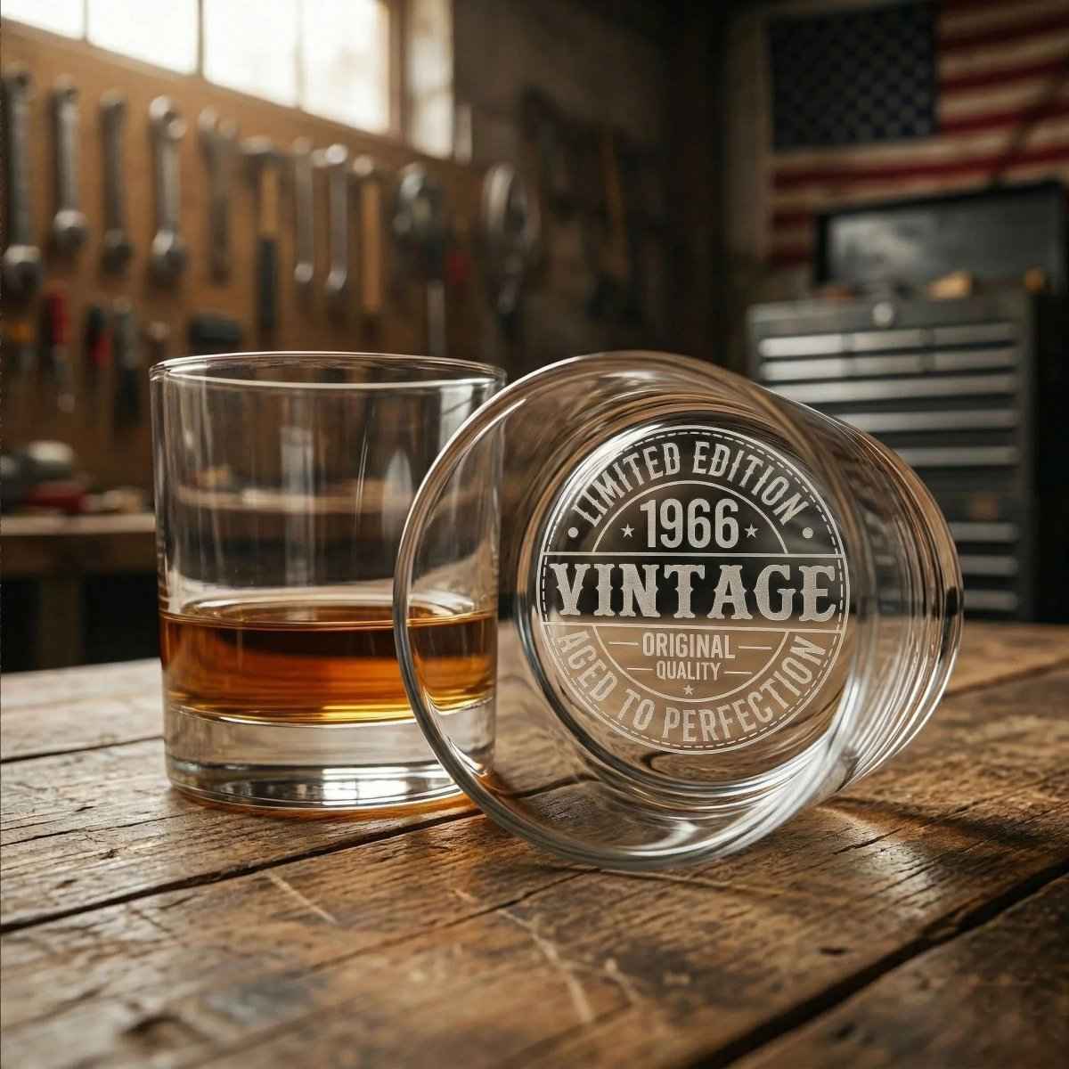 60th Birthday Whiskey Glass for Him – Vintage 1966 Engraved Gift - Sipengrave
