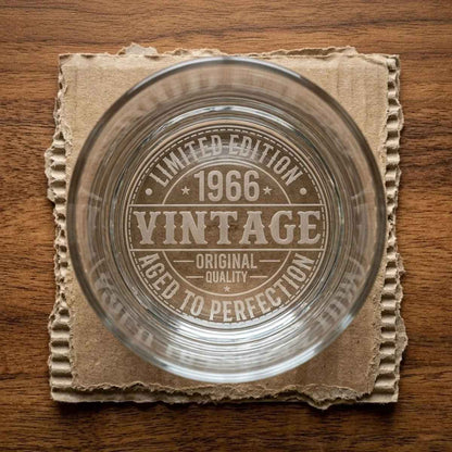 60th Birthday Whiskey Glass for Him – Vintage 1966 Engraved Gift - Sipengrave