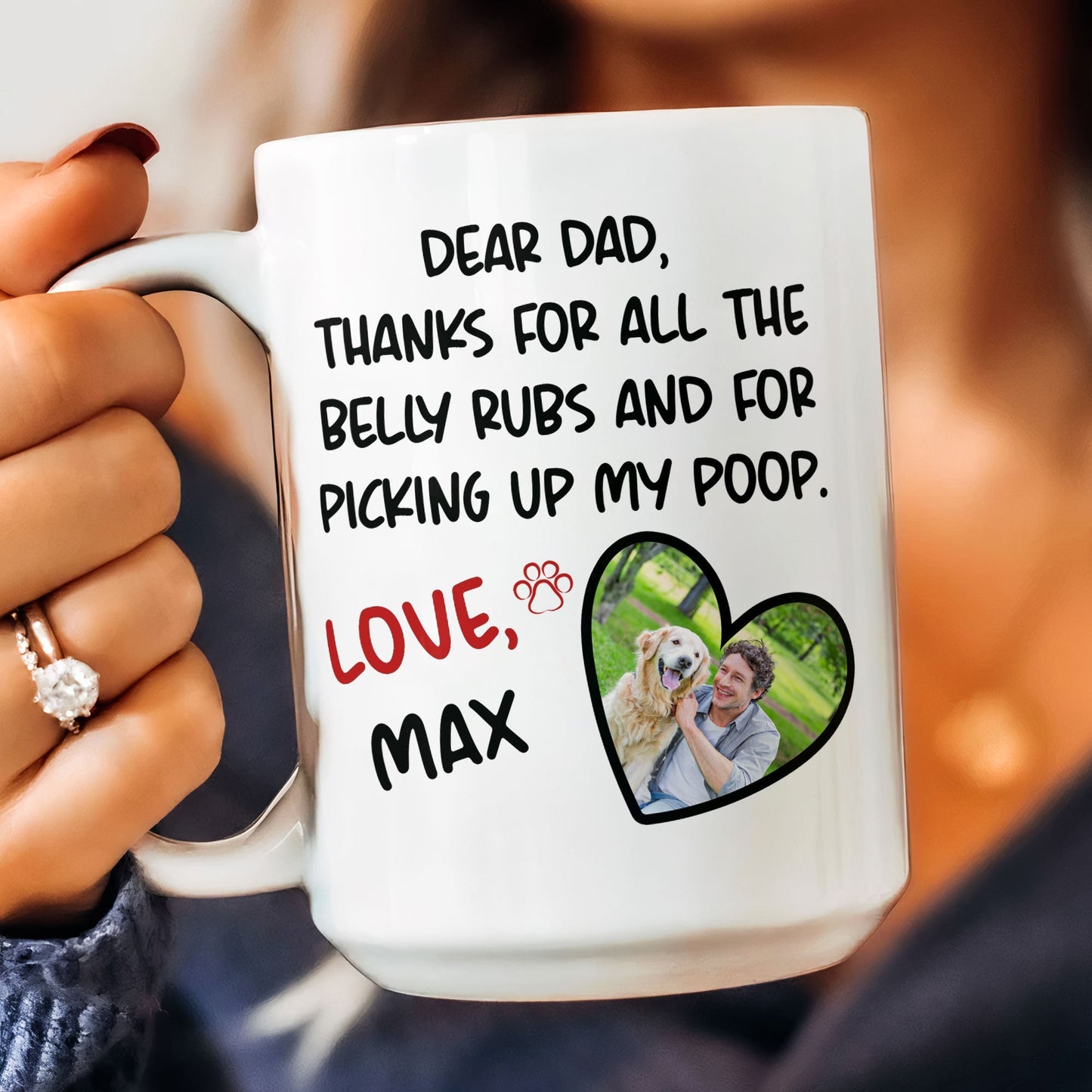 Custom Dog Photo Mug - Funny Gift for Dog Dad