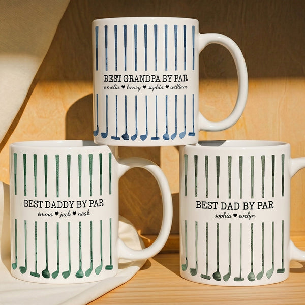 Personalized Golf Coffee Mug - Best Dad By Par Custom Name Golf Dad