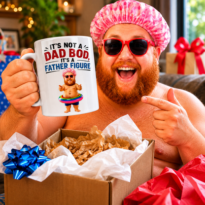 Funny Dad Bod Mug – Custom Photo "Father Figure" Gag Gift