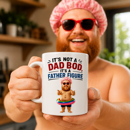 Funny Dad Bod Mug – Custom Photo "Father Figure" Gag Gift