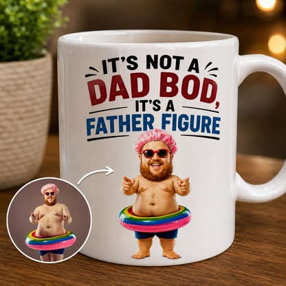 Funny Dad Bod Mug – Custom Photo "Father Figure" Gag Gift
