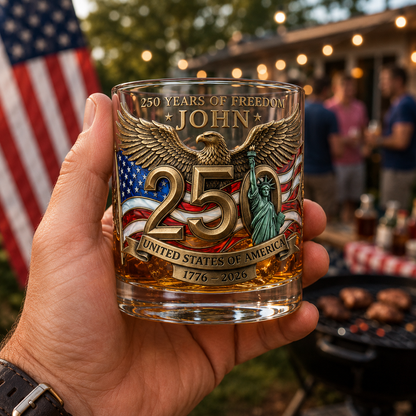 Personalized 250th Anniversary Whiskey Glass