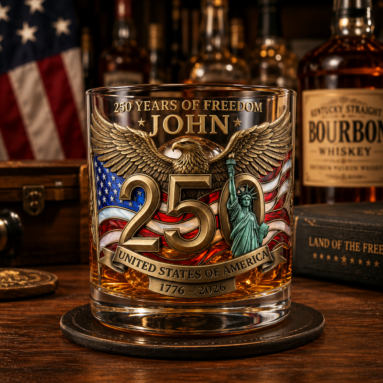Personalized 250th Anniversary Whiskey Glass