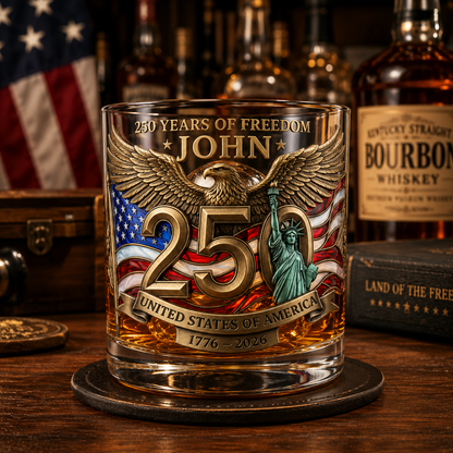 Personalized 250th Anniversary Whiskey Glass
