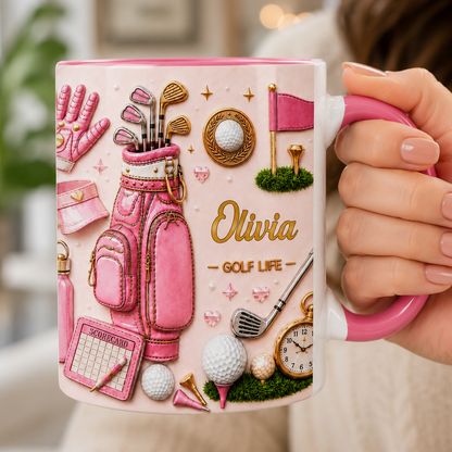 Personalized Golf Mug – Custom Name Golf Life Accent Mug