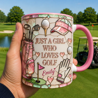 Personalized Golf Mug for Women – Just A Girl Who Loves Golf Custom Name Coffee Mug