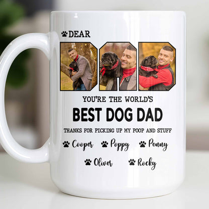Custom Pet Photo Mug - Personalized Pet Portrait - Best Dog Dad