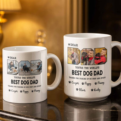 Custom Pet Photo Mug - Personalized Pet Portrait - Best Dog Dad