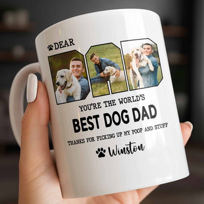 Custom Pet Photo Mug - Personalized Pet Portrait - Best Dog Dad