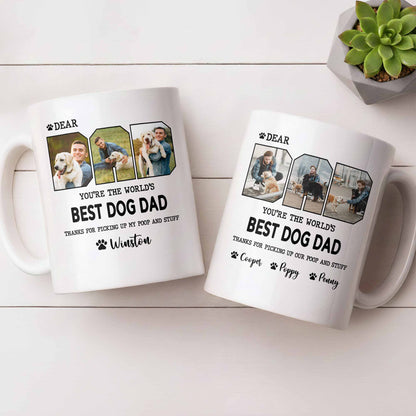 Custom Pet Photo Mug - Personalized Pet Portrait - Best Dog Dad