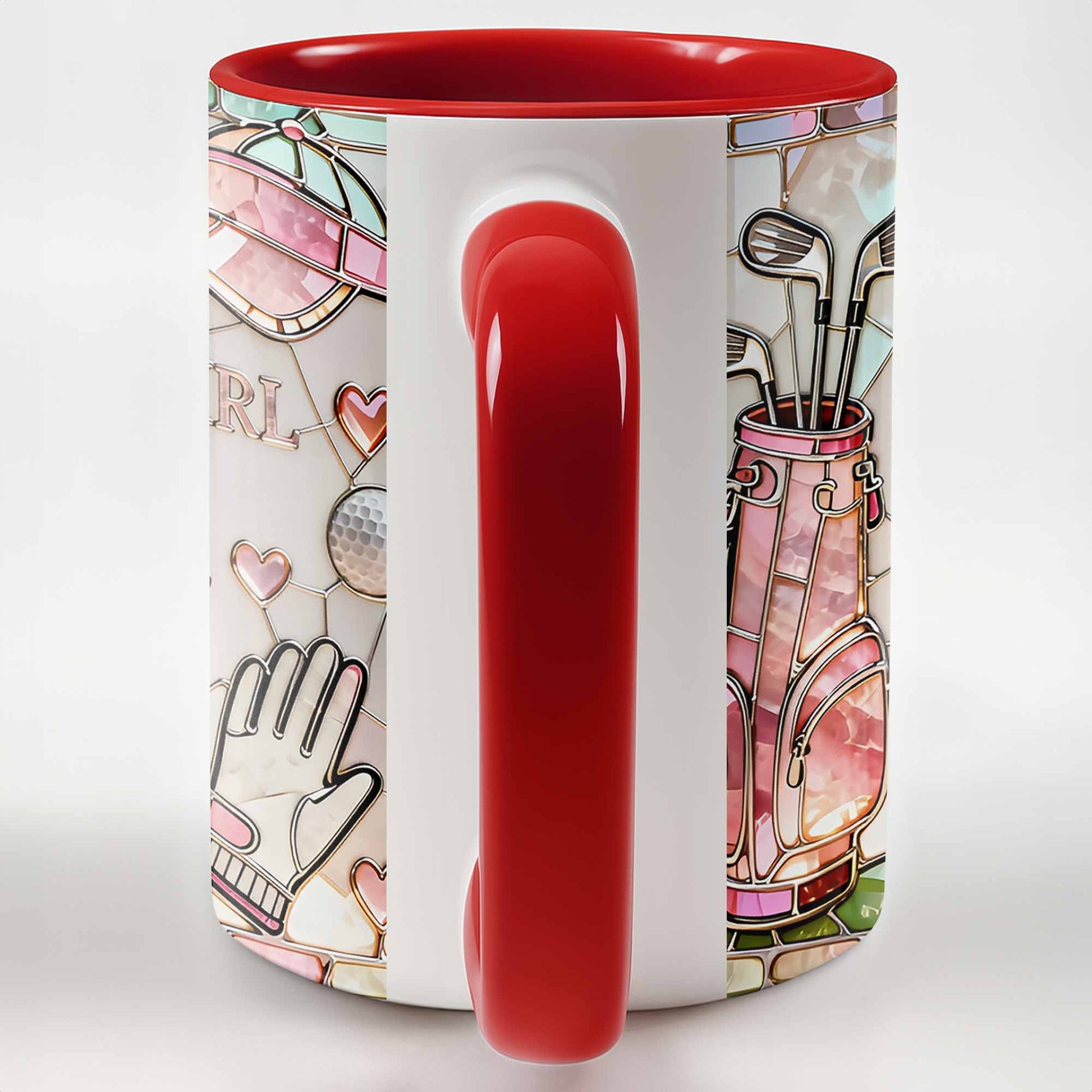 Just A Girl Who Loves Golf With Iconic Golf Accessories - Personalized Custom Accent Mug - GOLF010_AMUG