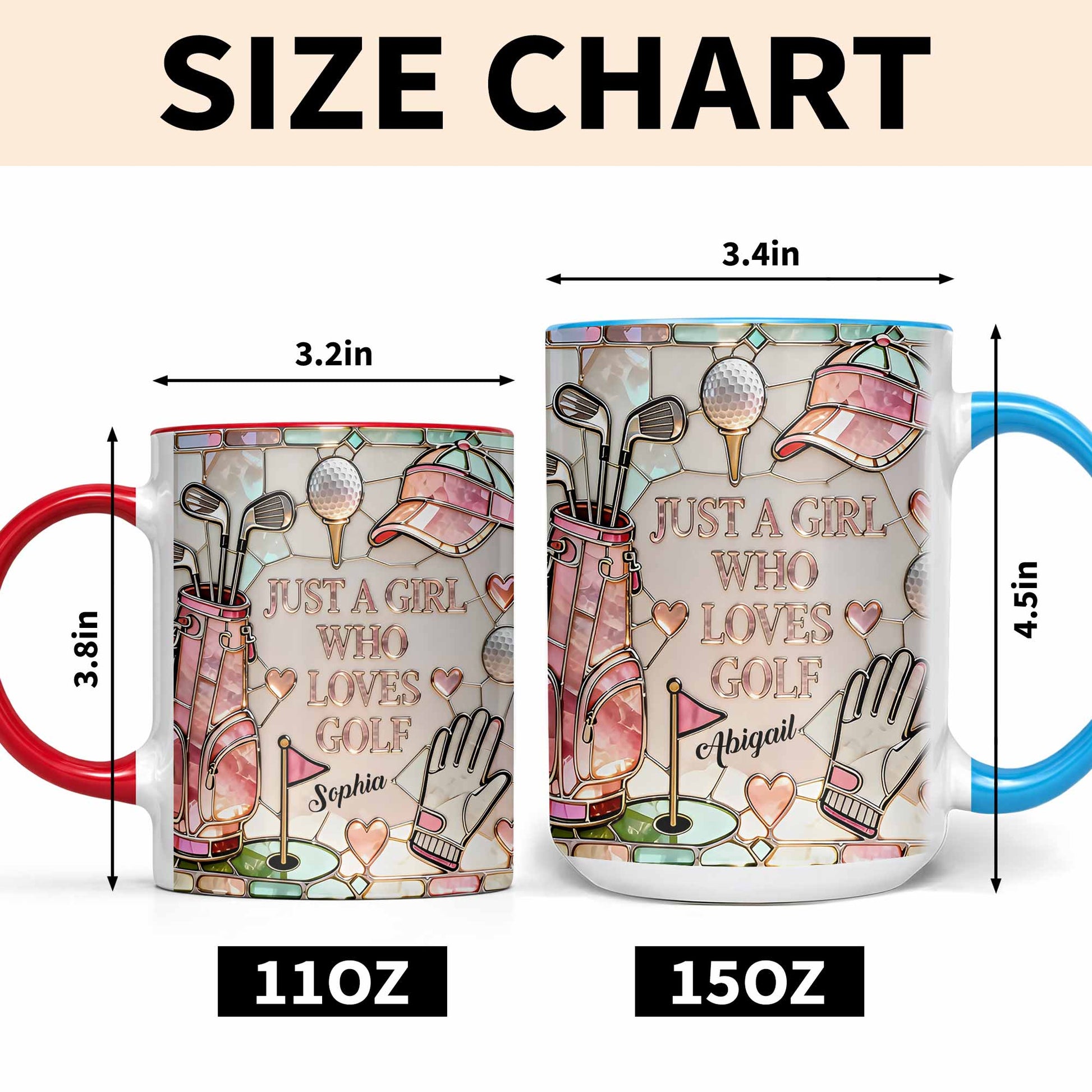 Just A Girl Who Loves Golf With Iconic Golf Accessories - Personalized Custom Accent Mug - GOLF010_AMUG