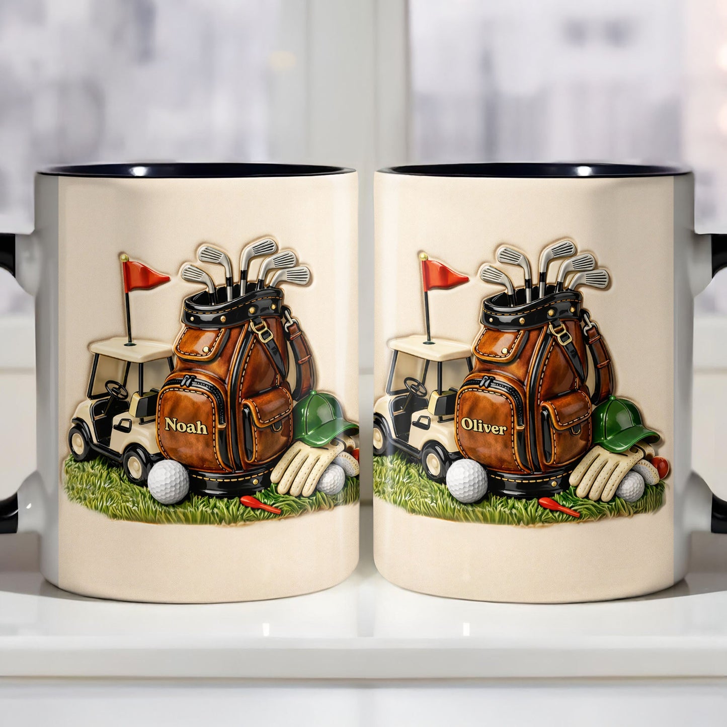 My Golf Essentials - Personalized Custom Accent Mug - GOLF011_AMUG