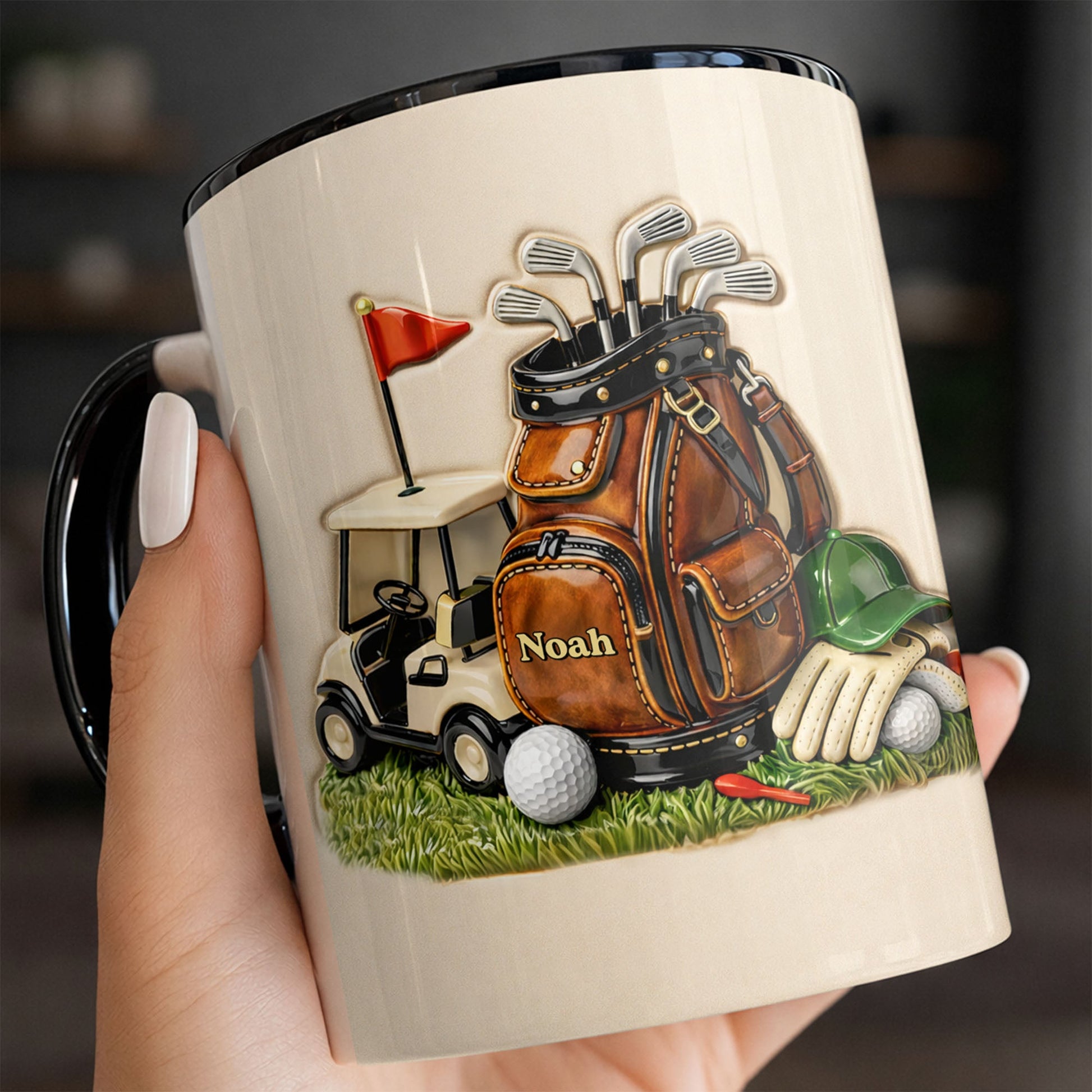 My Golf Essentials - Personalized Custom Accent Mug - GOLF011_AMUG