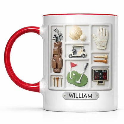 Life Is A Game Golf Is A Serious Sport With Golf Bag And Balls - Personalized Custom Accent Mug - GOLF013_AMUG