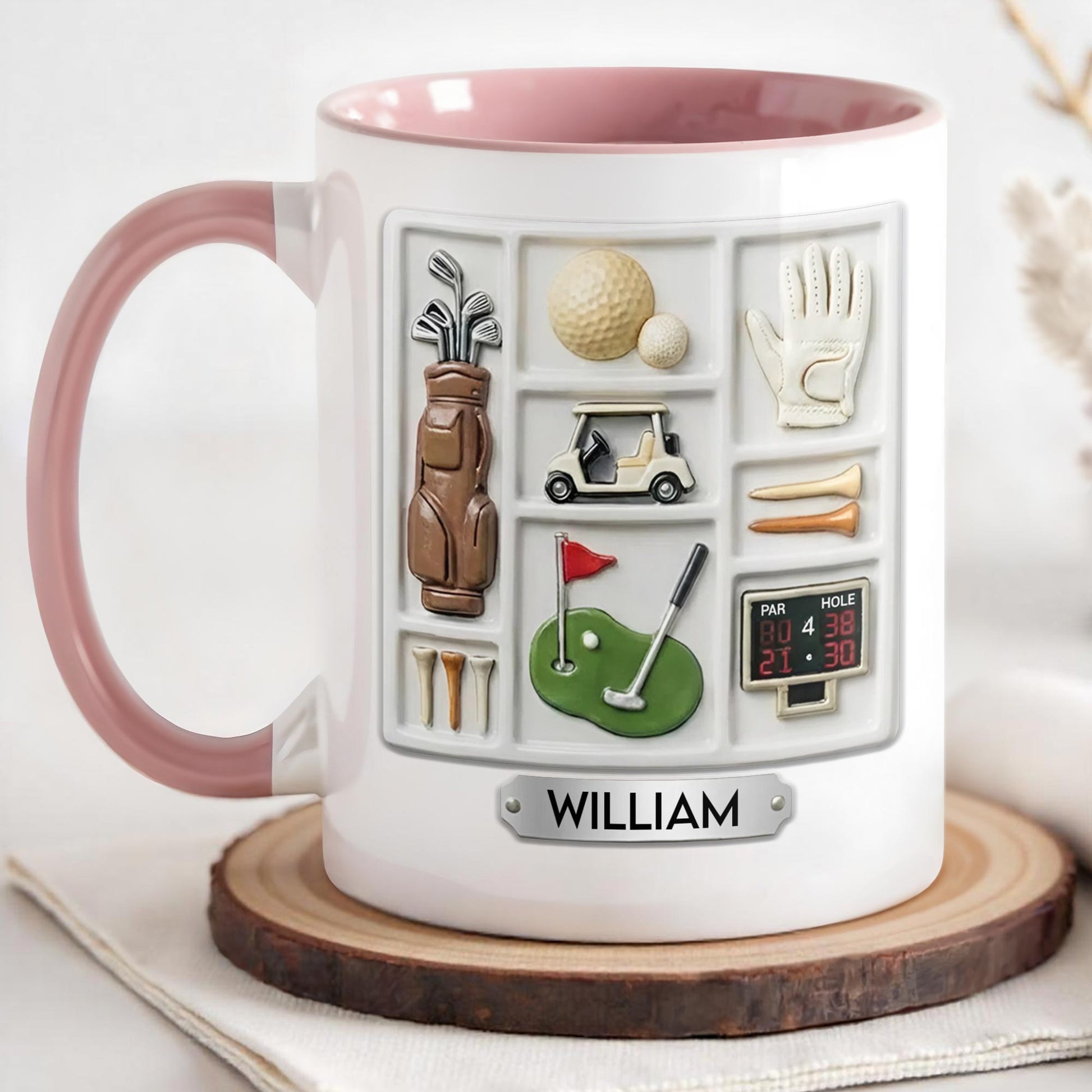Life Is A Game Golf Is A Serious Sport With Golf Bag And Balls - Personalized Custom Accent Mug - GOLF013_AMUG