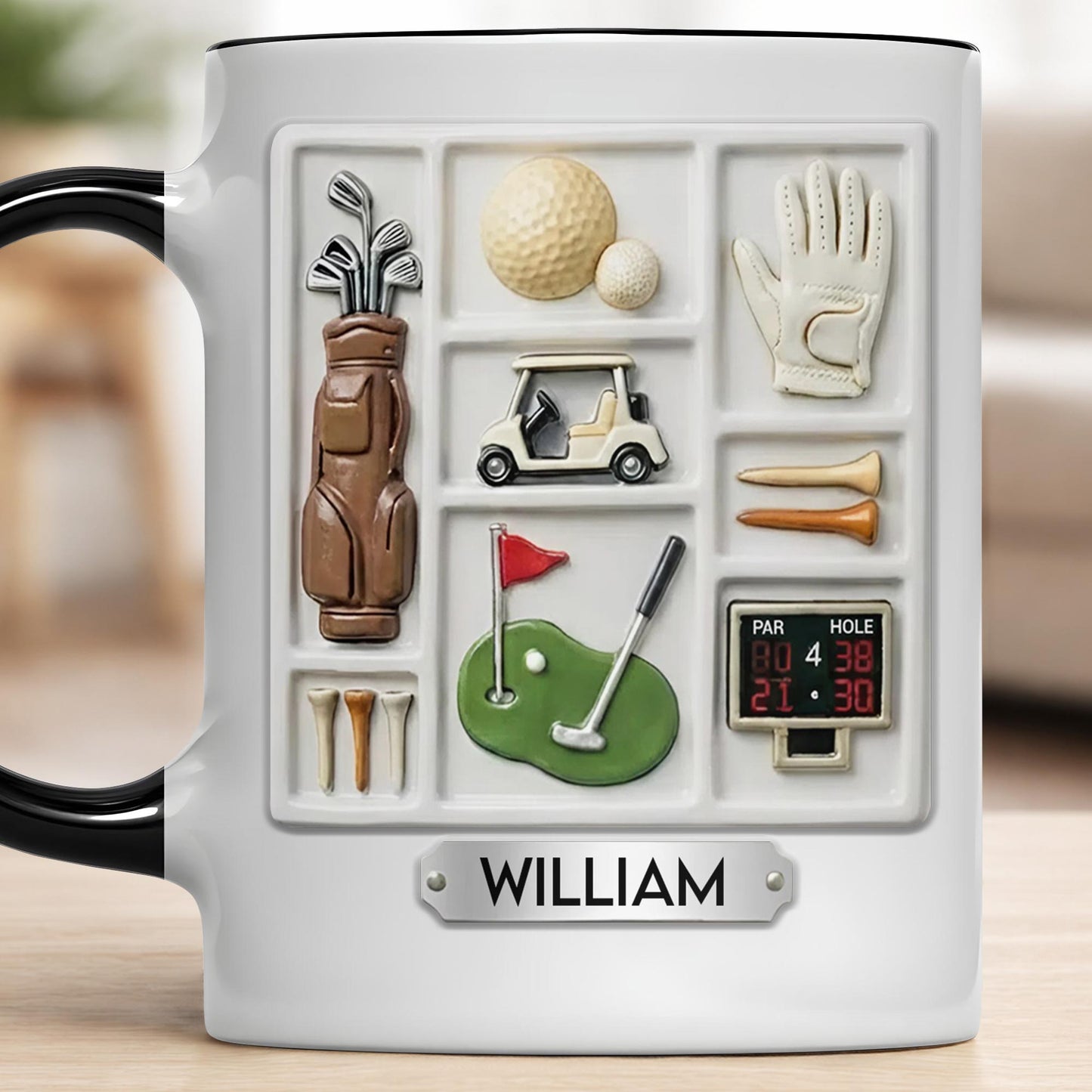 Life Is A Game Golf Is A Serious Sport With Golf Bag And Balls - Personalized Custom Accent Mug - GOLF013_AMUG