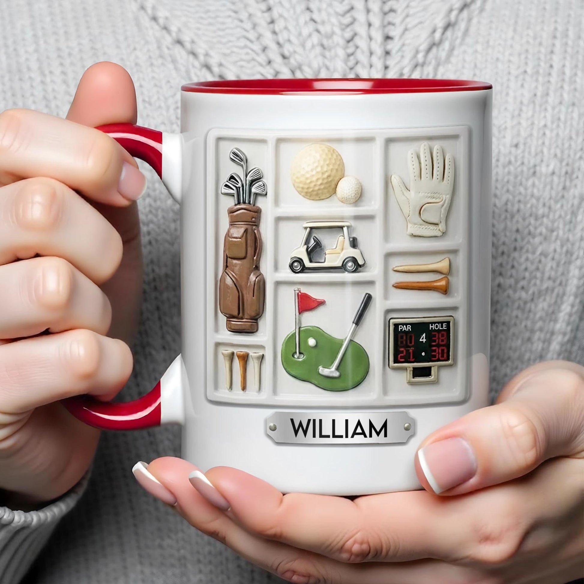 Life Is A Game Golf Is A Serious Sport With Golf Bag And Balls - Personalized Custom Accent Mug - GOLF013_AMUG