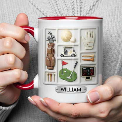 Life Is A Game Golf Is A Serious Sport With Golf Bag And Balls - Personalized Custom Accent Mug - GOLF013_AMUG