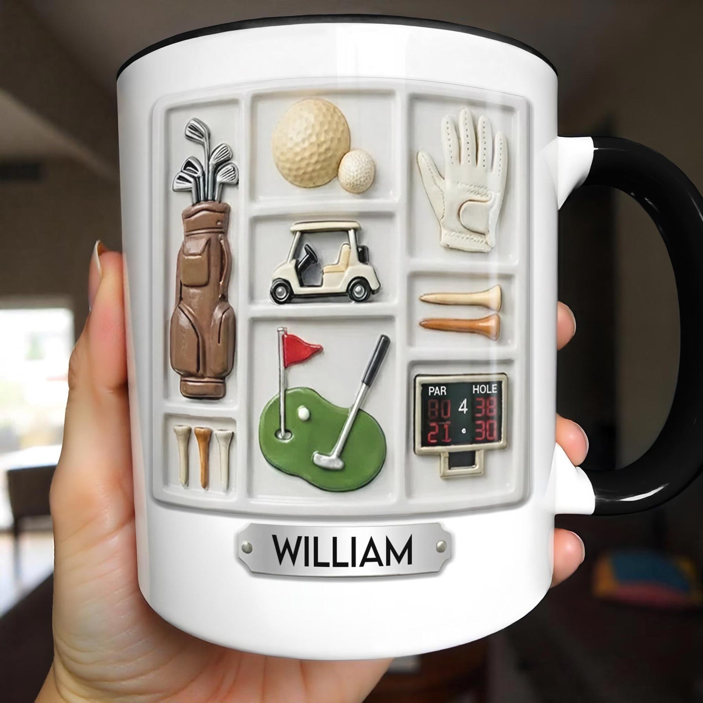 Life Is A Game Golf Is A Serious Sport With Golf Bag And Balls - Personalized Custom Accent Mug - GOLF013_AMUG