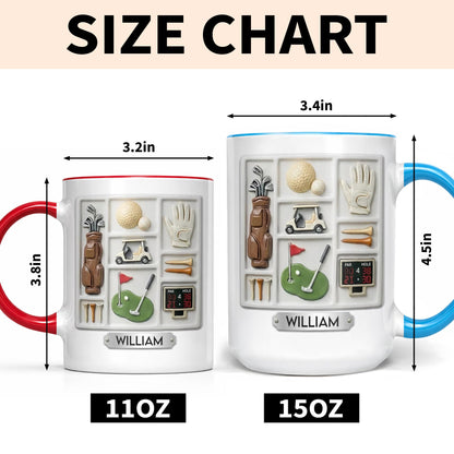 Life Is A Game Golf Is A Serious Sport With Golf Bag And Balls - Personalized Custom Accent Mug - GOLF013_AMUG