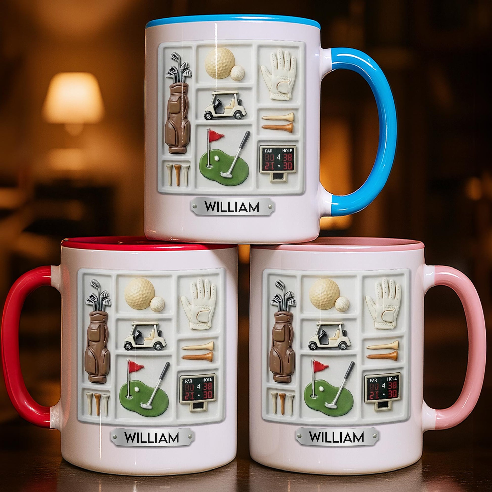 Life Is A Game Golf Is A Serious Sport With Golf Bag And Balls - Personalized Custom Accent Mug - GOLF013_AMUG