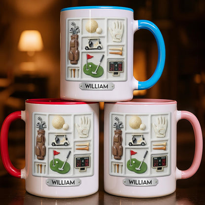 Life Is A Game Golf Is A Serious Sport With Golf Bag And Balls - Personalized Custom Accent Mug - GOLF013_AMUG