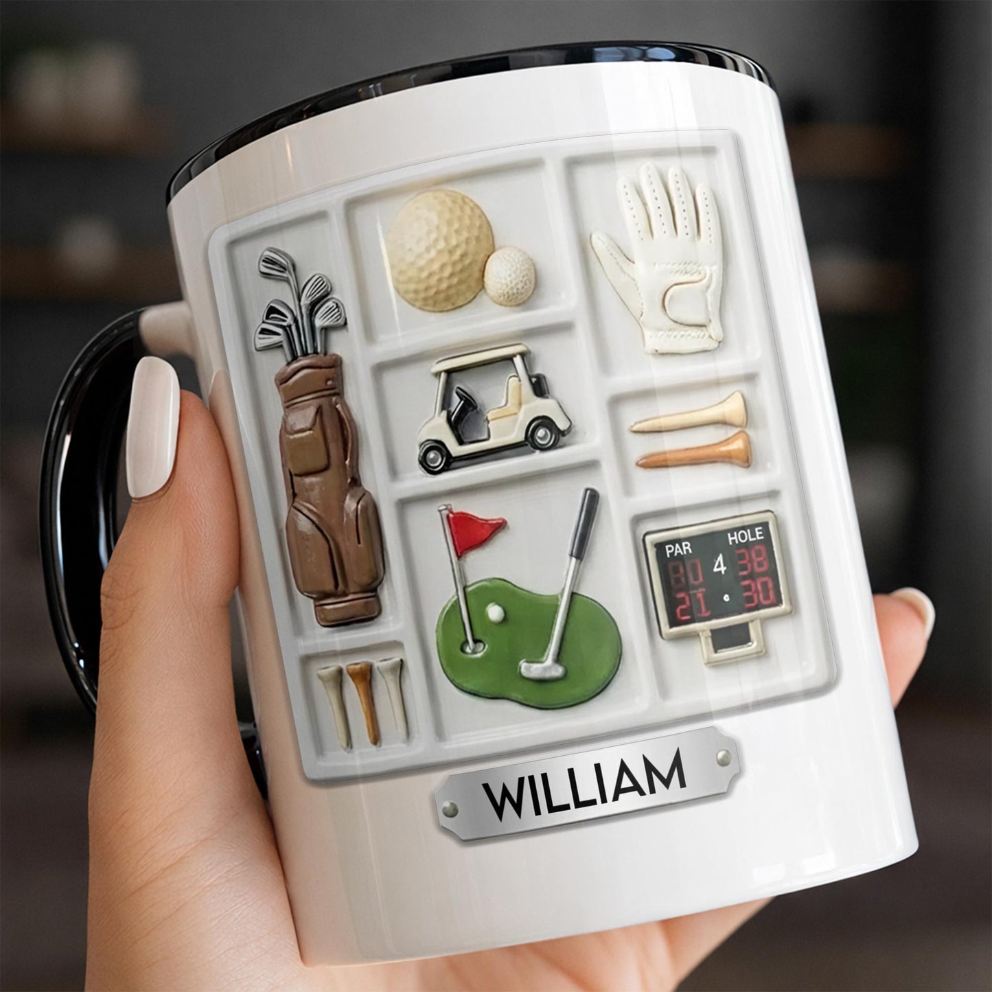 Life Is A Game Golf Is A Serious Sport With Golf Bag And Balls - Personalized Custom Accent Mug - GOLF013_AMUG
