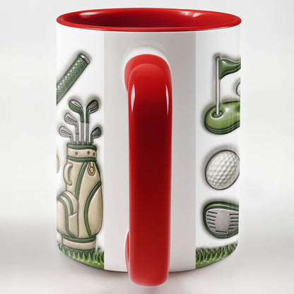 Golf Lover's Dream With Professional Clubs And 3D Effect Design - Personalized Custom Accent Mug - GOLF033_AMUG