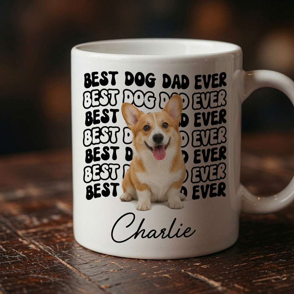 Personalized dog lover gift mug office desk mockup